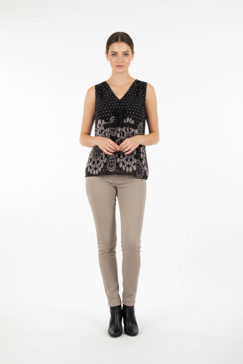 Blouse Noire et Grise - Taille M/38