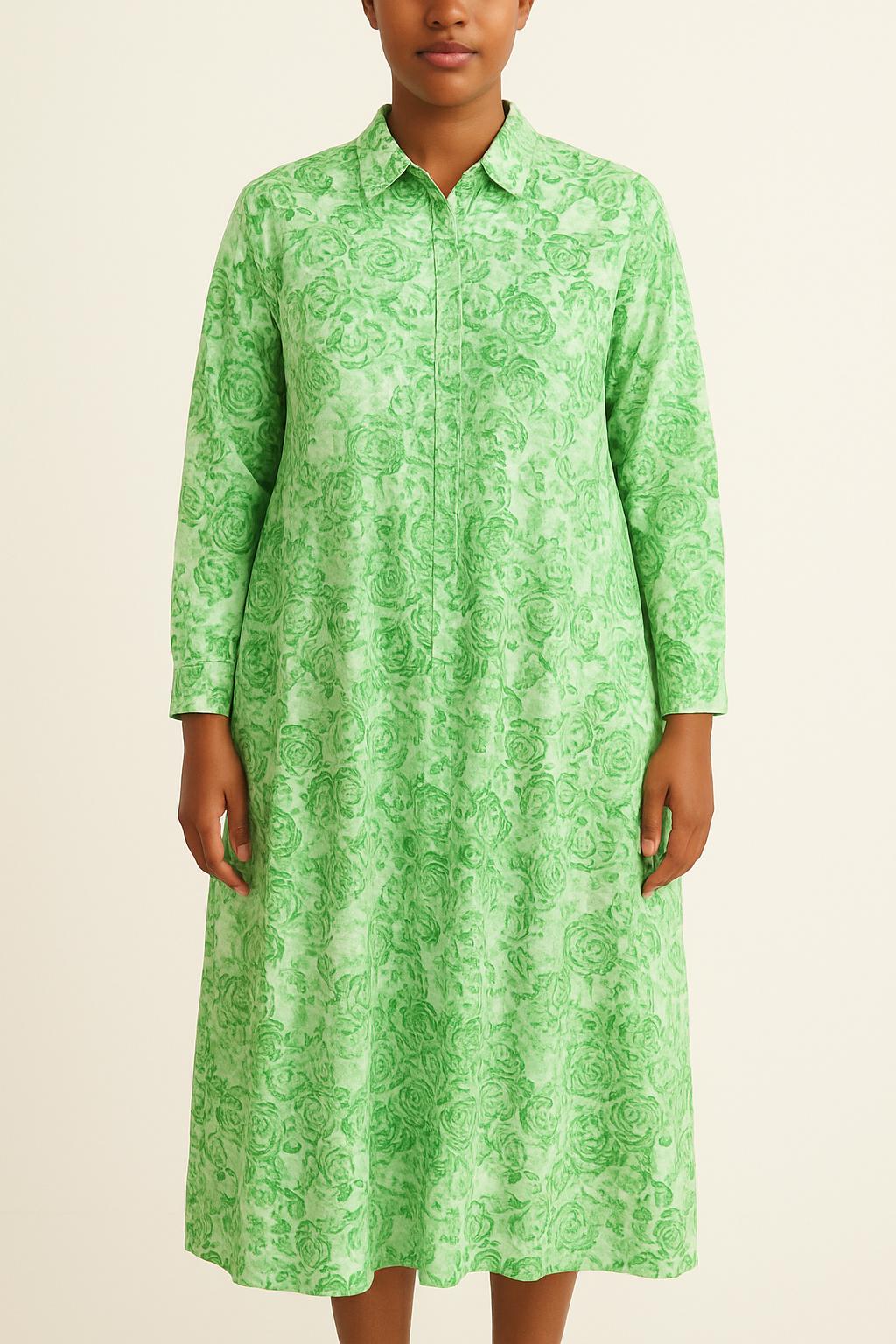 Robe Chemisier Longue Verte - Taille L/40