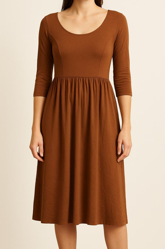 Robe Midi Marron - Taille T.U.