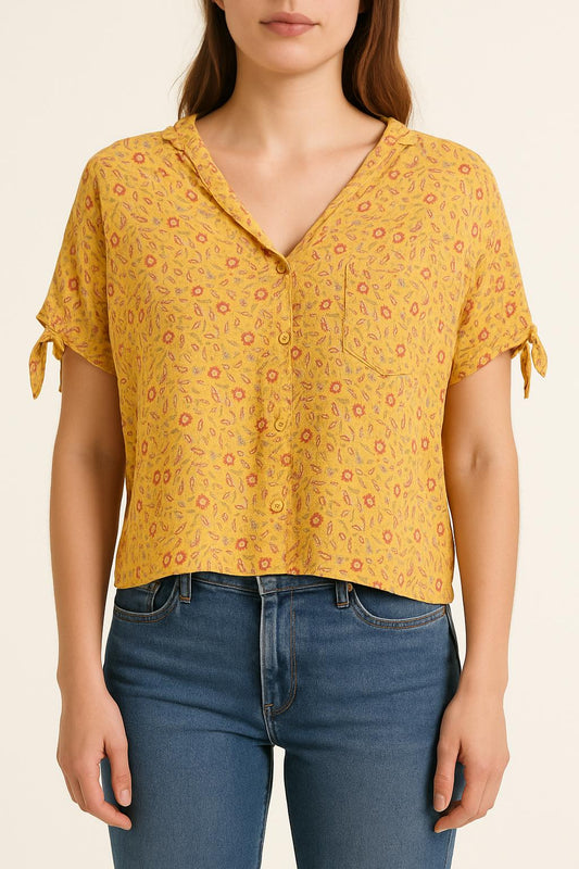 Blouse Jaune à Fleurs - Taille S/36