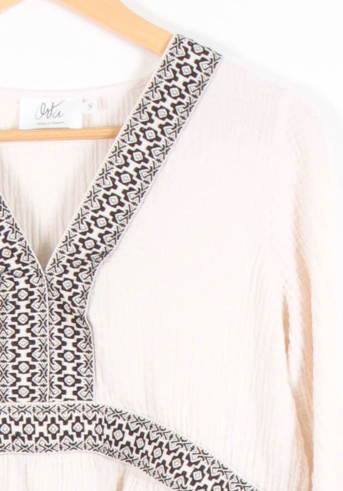 Blouse Blanche et Noire - Taille S/36