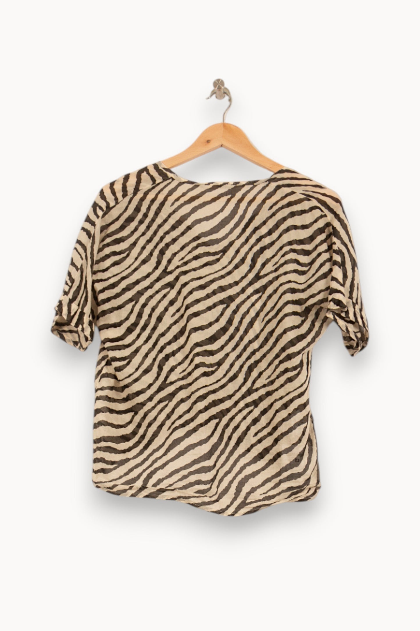 Blouse Noire et Beige - Taille S/36