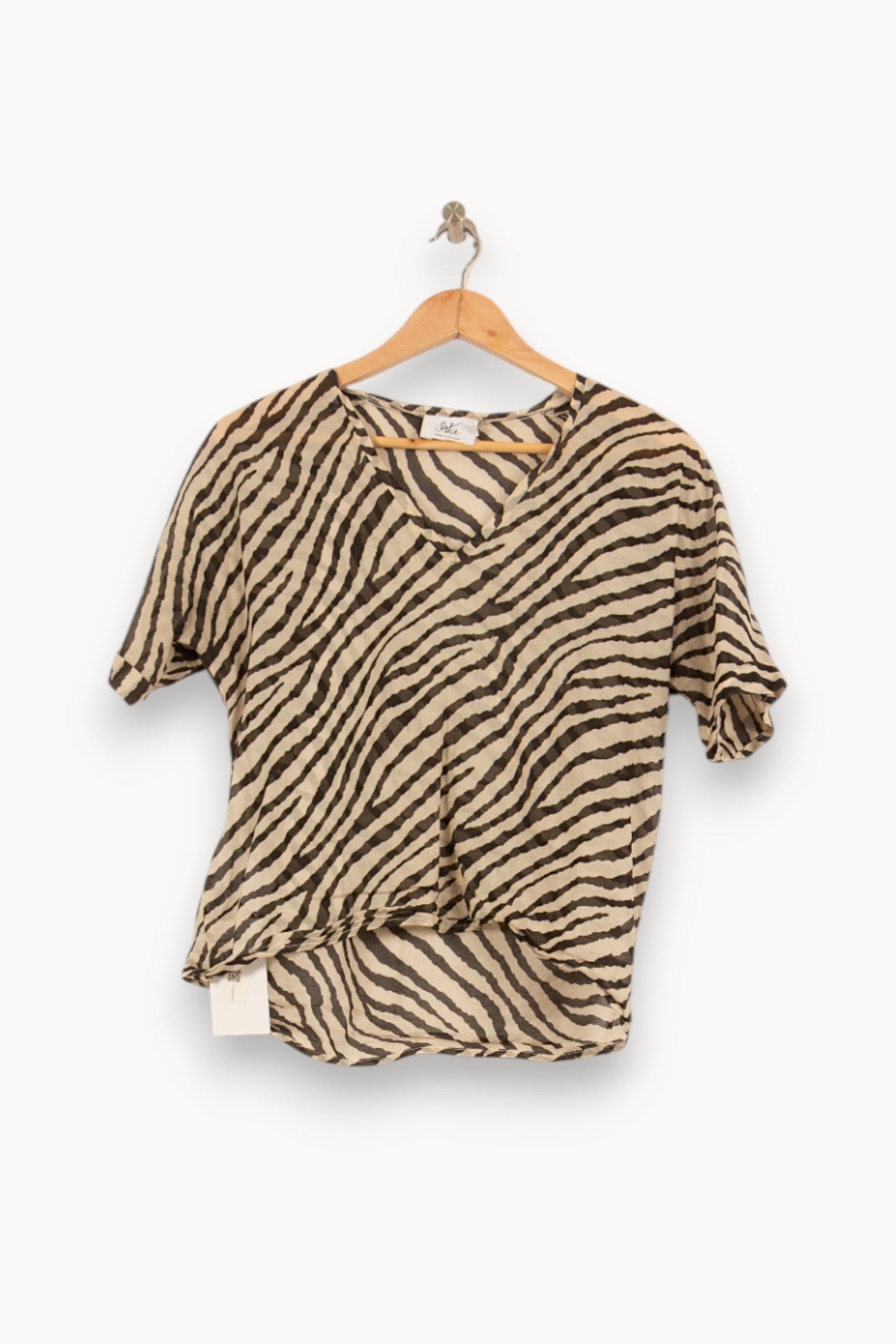 Blouse Noire et Beige - Taille S/36