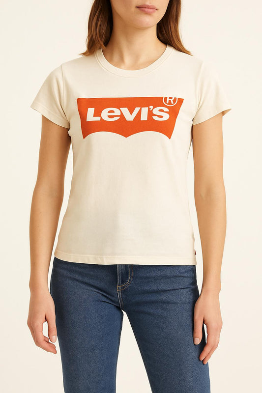 Tee-shirt Beige et Orange - Taille XXS/32