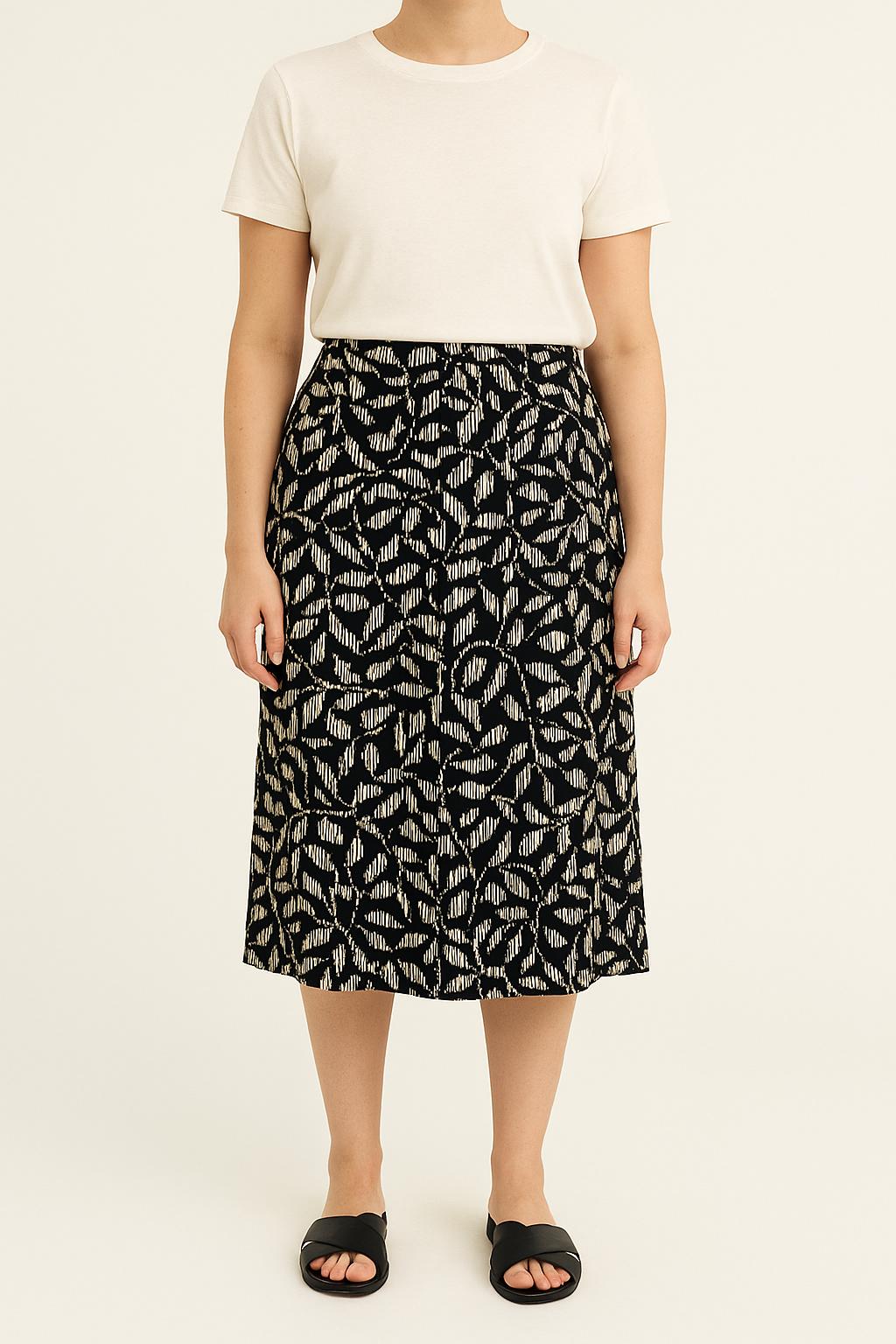 Jupe Midi Noire et Blanche - Taille L/40