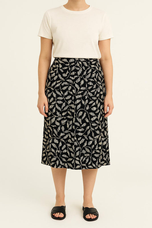 Jupe Midi Noire et Blanche - Taille L/40