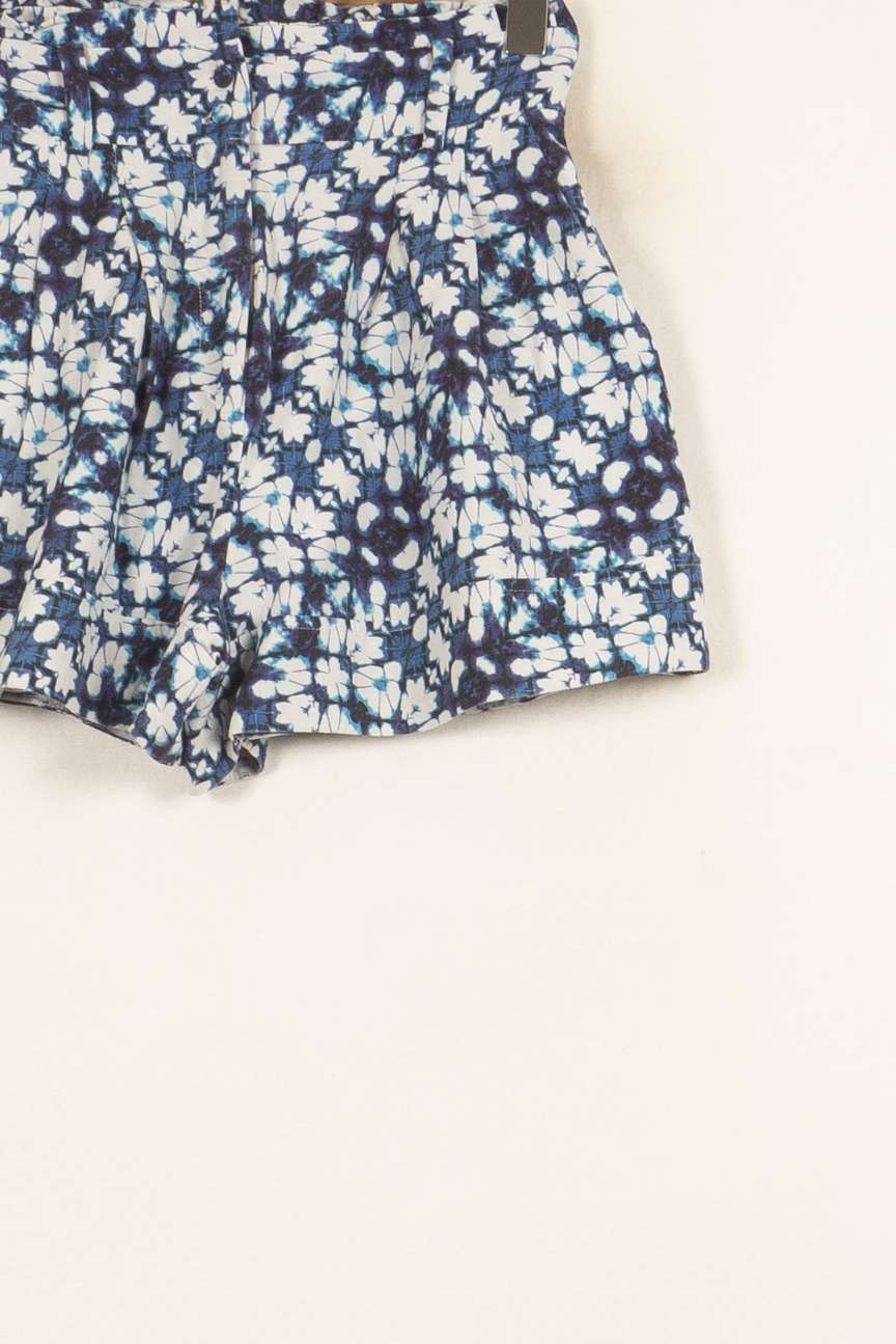 Short Fleuri Bleu et Blanc - Taille S/36