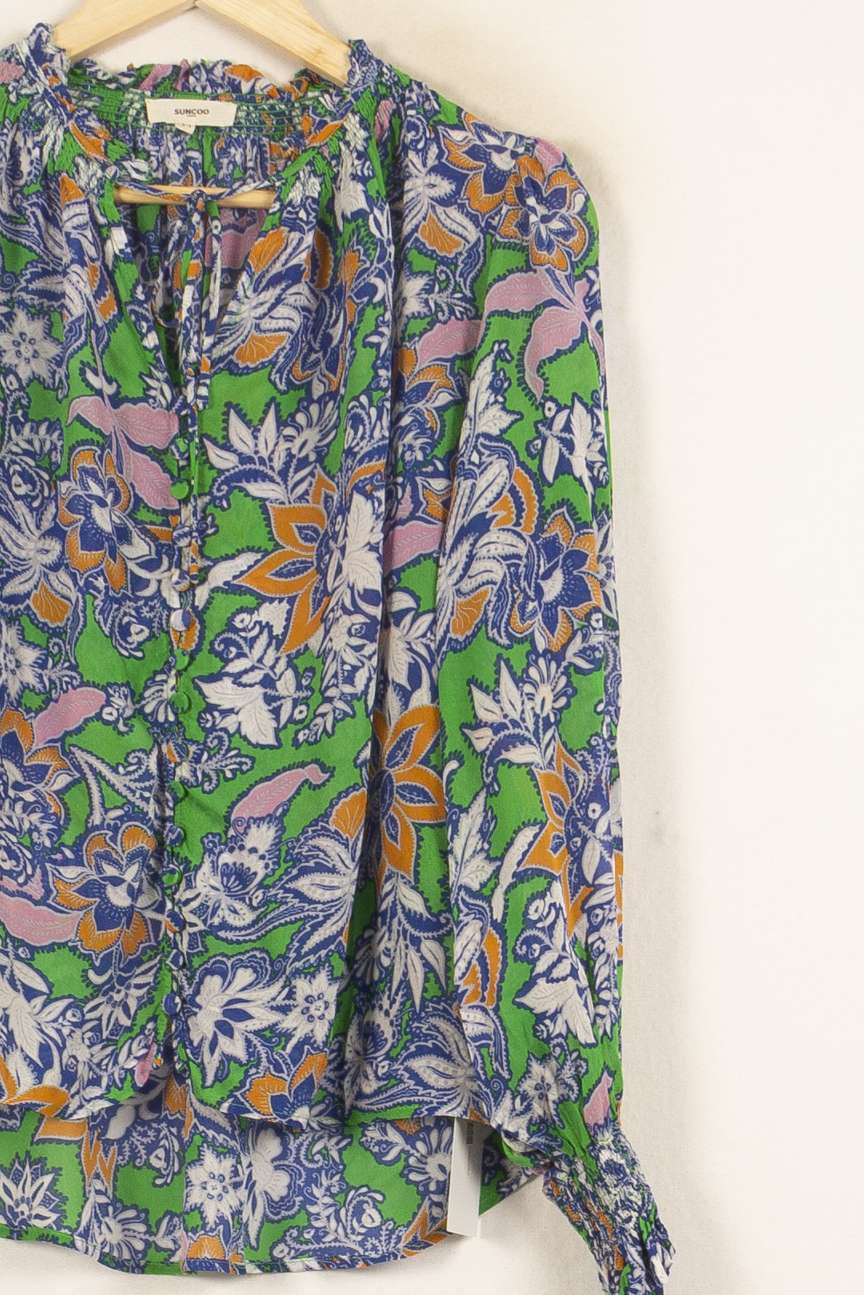 Blouse Verte et Violette - Taille S/36