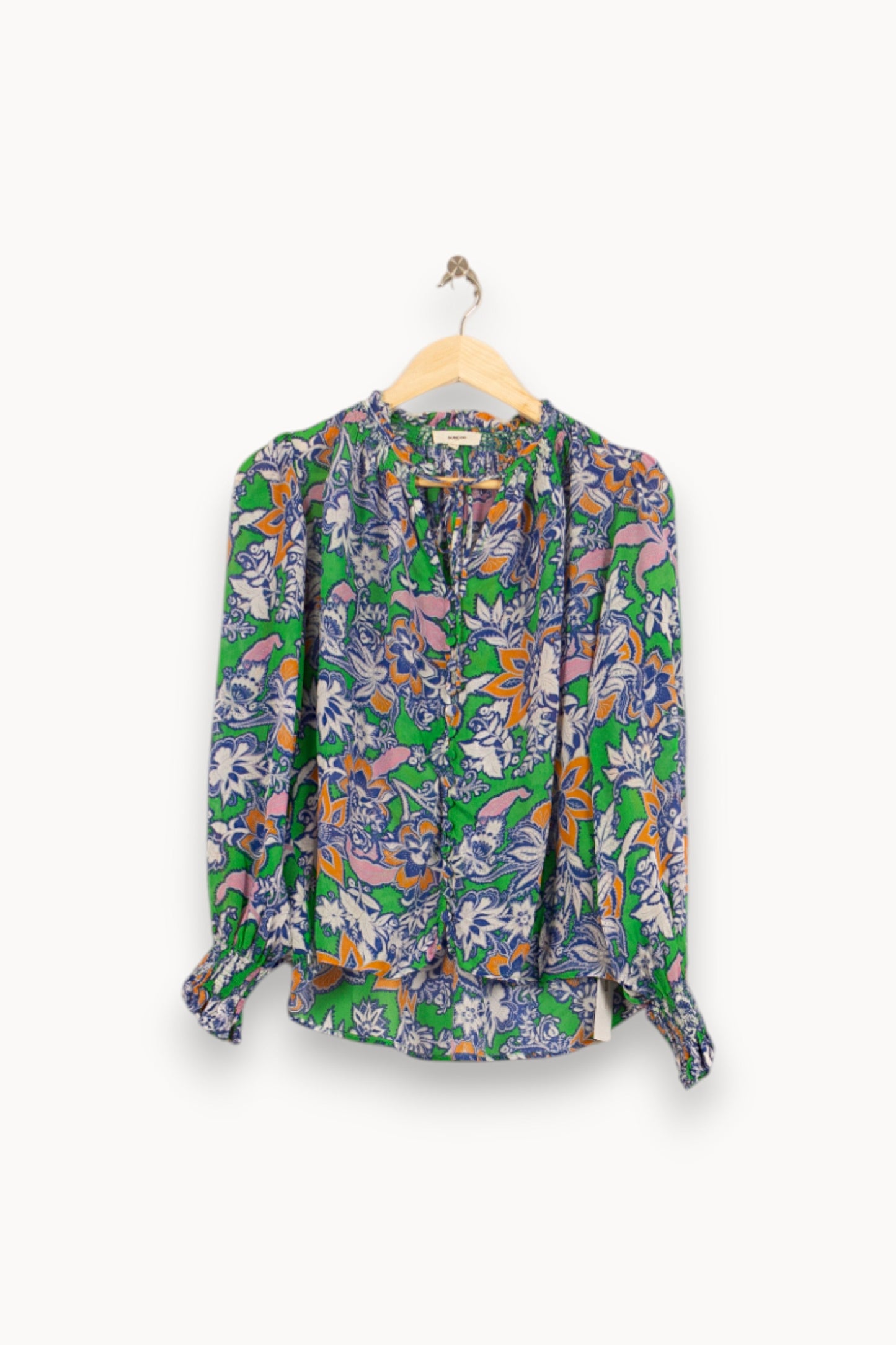 Blouse Verte et Violette - Taille S/36