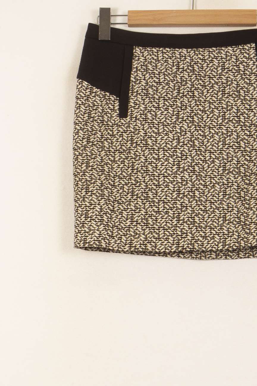 Jupe Courte Noire et Beige - Taille L/40