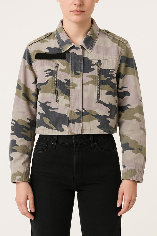 Veste Camouflage Kaki et Bleu - Taille XS/34
