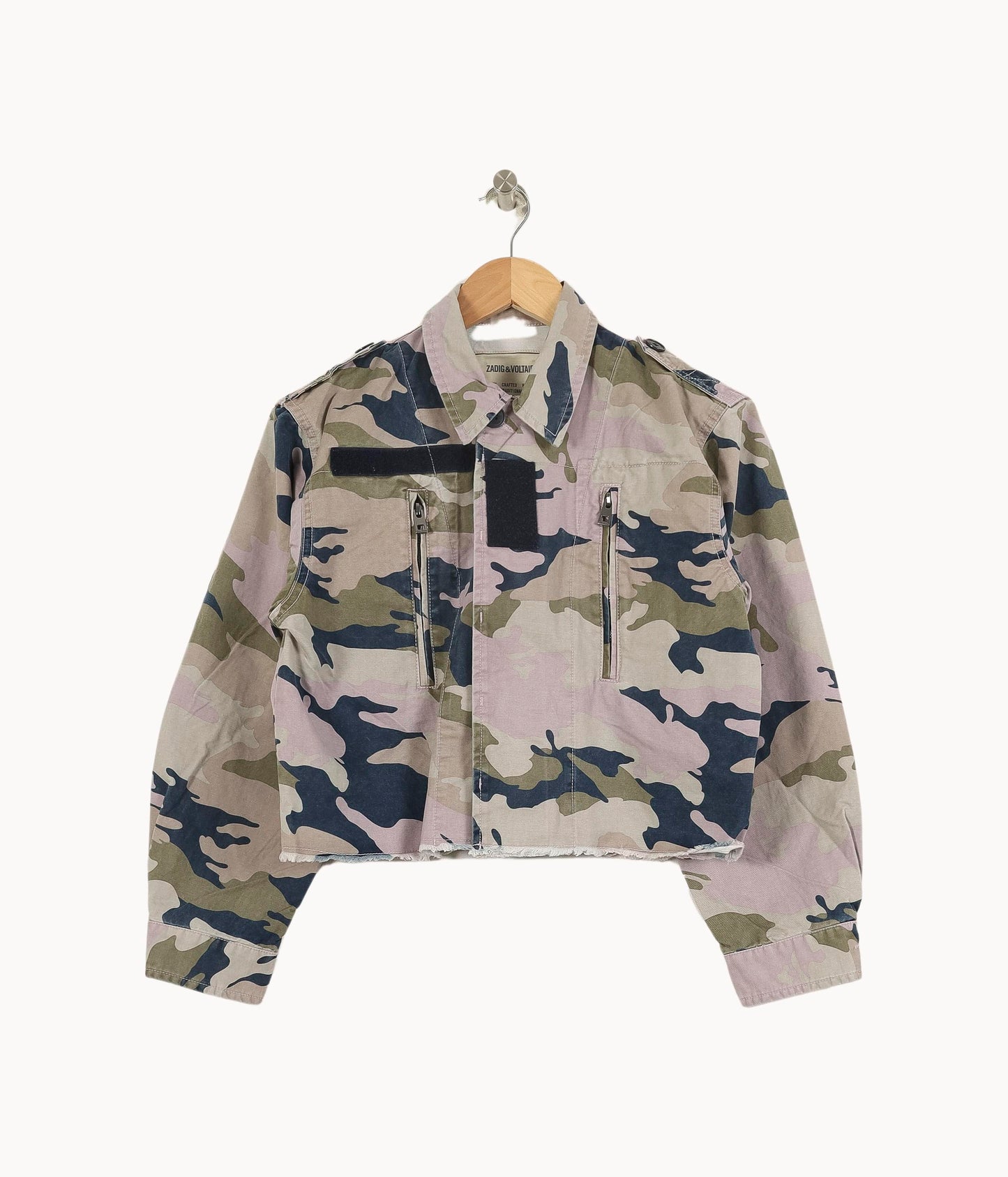 Veste Camouflage Vert et Beige - Taille XS/34