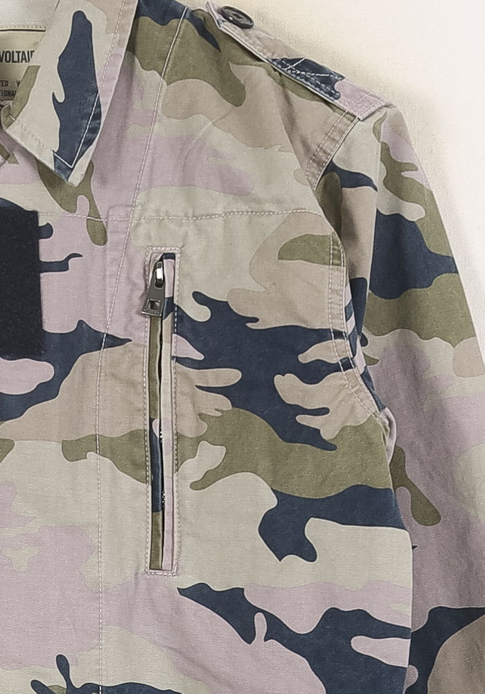 Veste Camouflage Verte et Beige - Taille XS/34