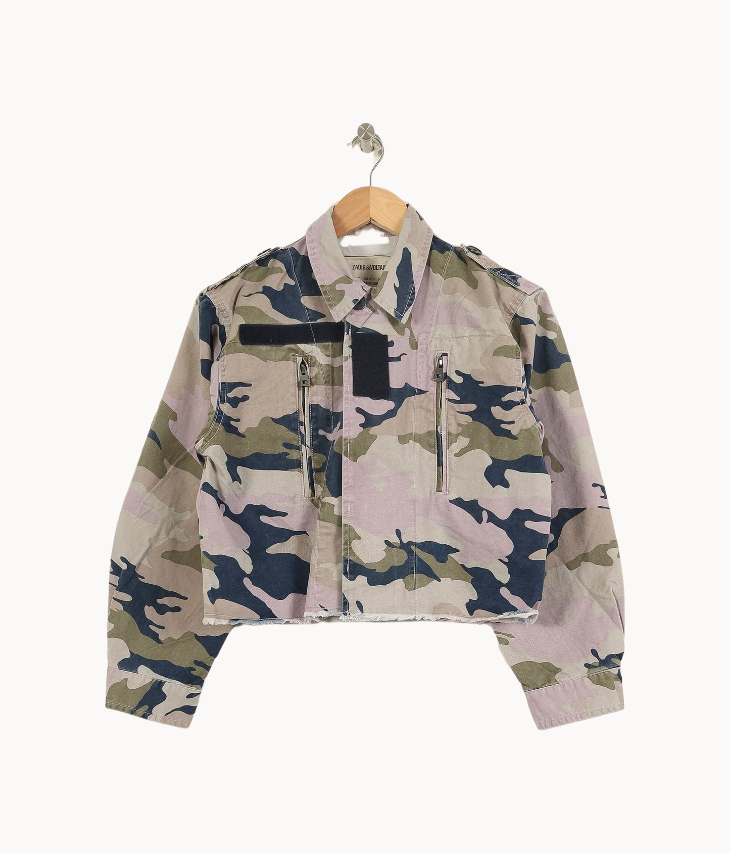 Veste Camouflage Verte et Beige - Taille XS/34