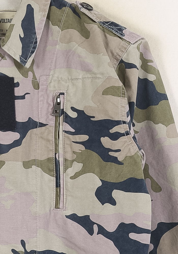 Veste Camouflage Verte et Beige - Taille XS/34