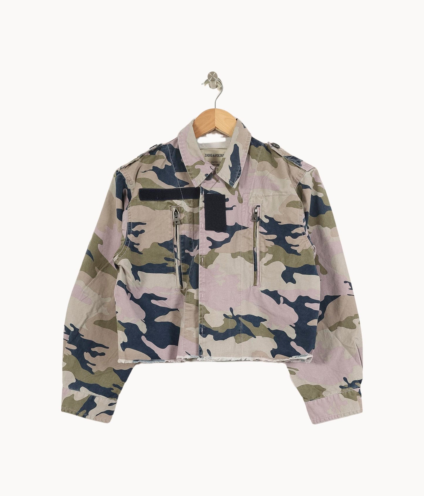 Veste Camouflage Verte et Beige - Taille XS/34