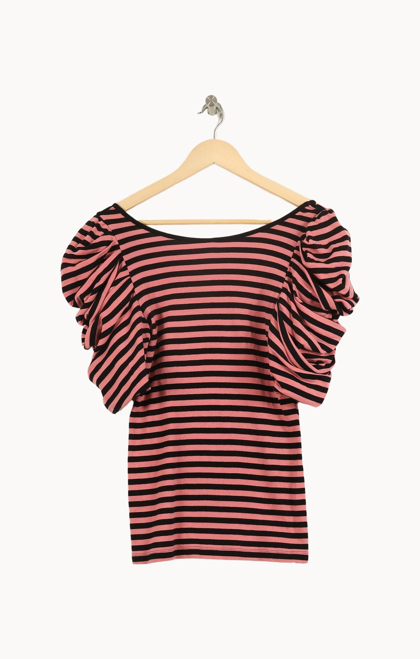 Top Rayé Rose et Noir - Taille L/40