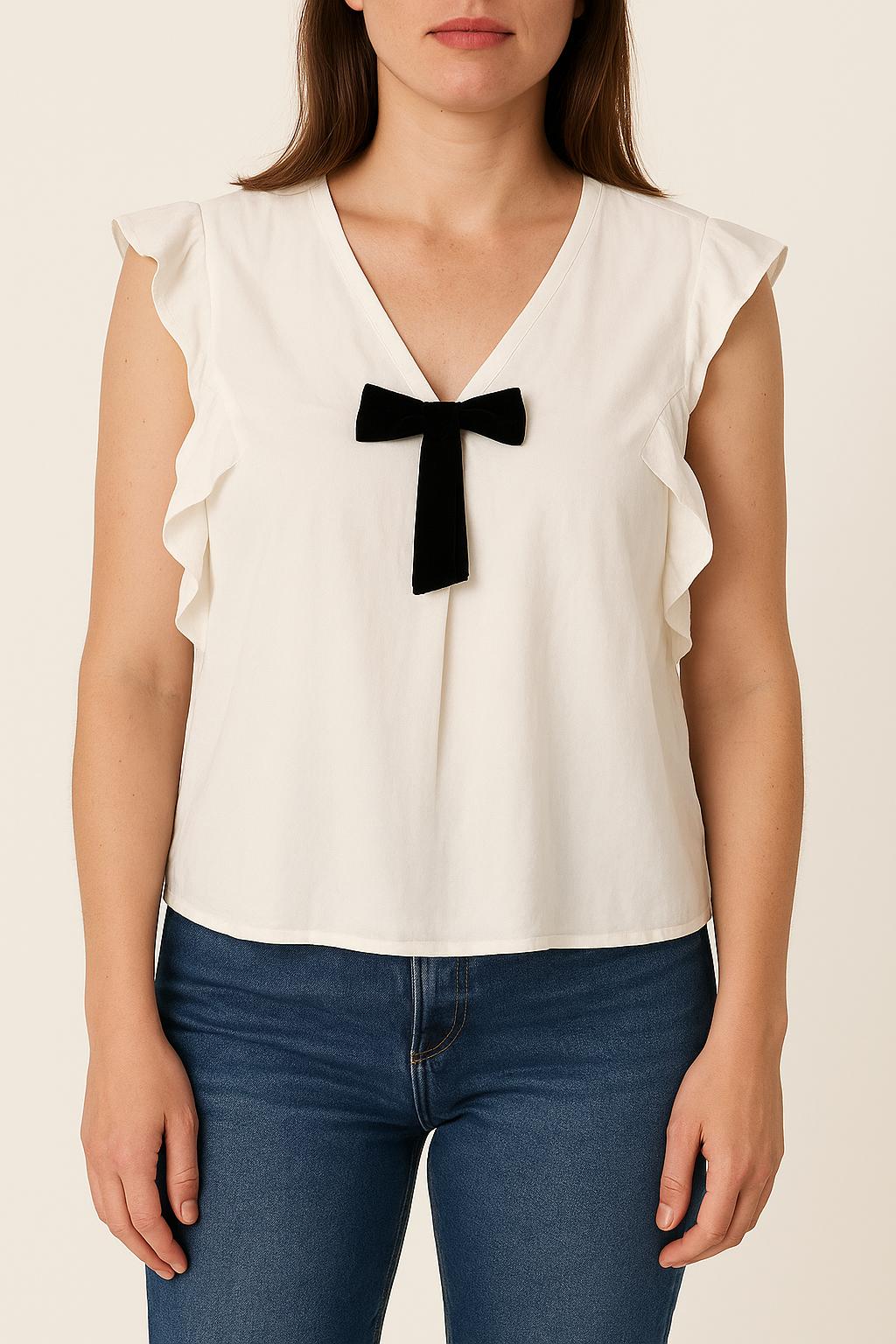 Blouse Blanche et Noire - Taille M/38