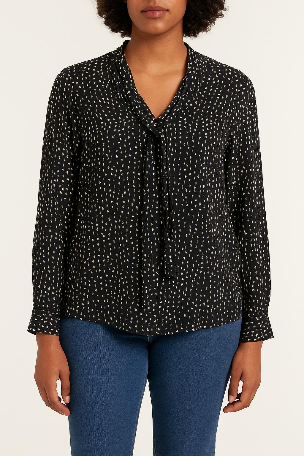 Blouse Noire et Blanche - Taille L/40