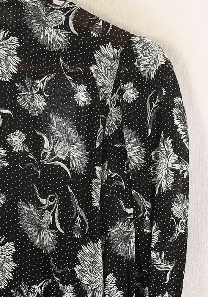 Robe Fleurie Noire et Blanche - Taille XS/34