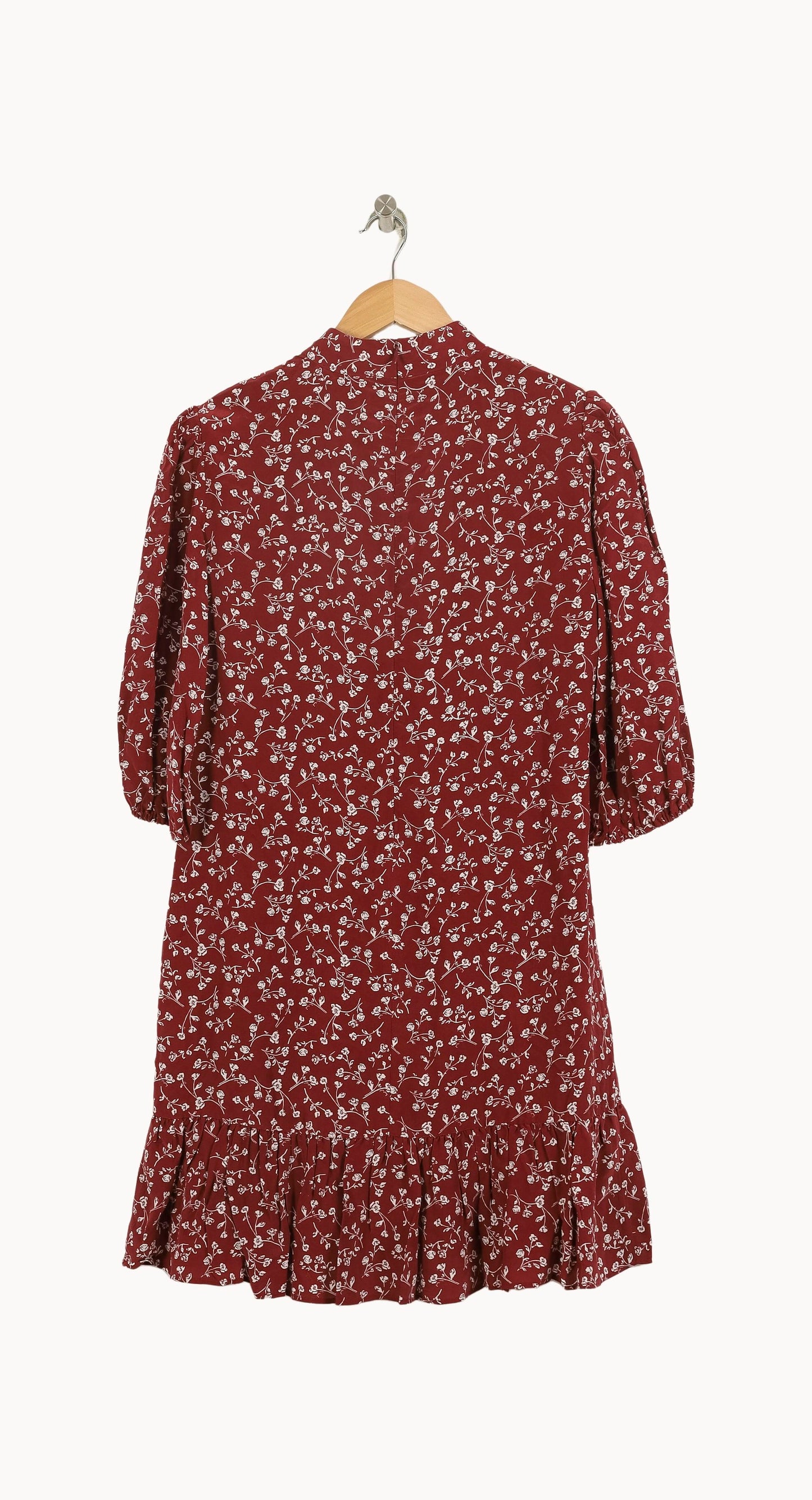 Robe Mi-Longue Bordeaux et Blanche - Taille S/36