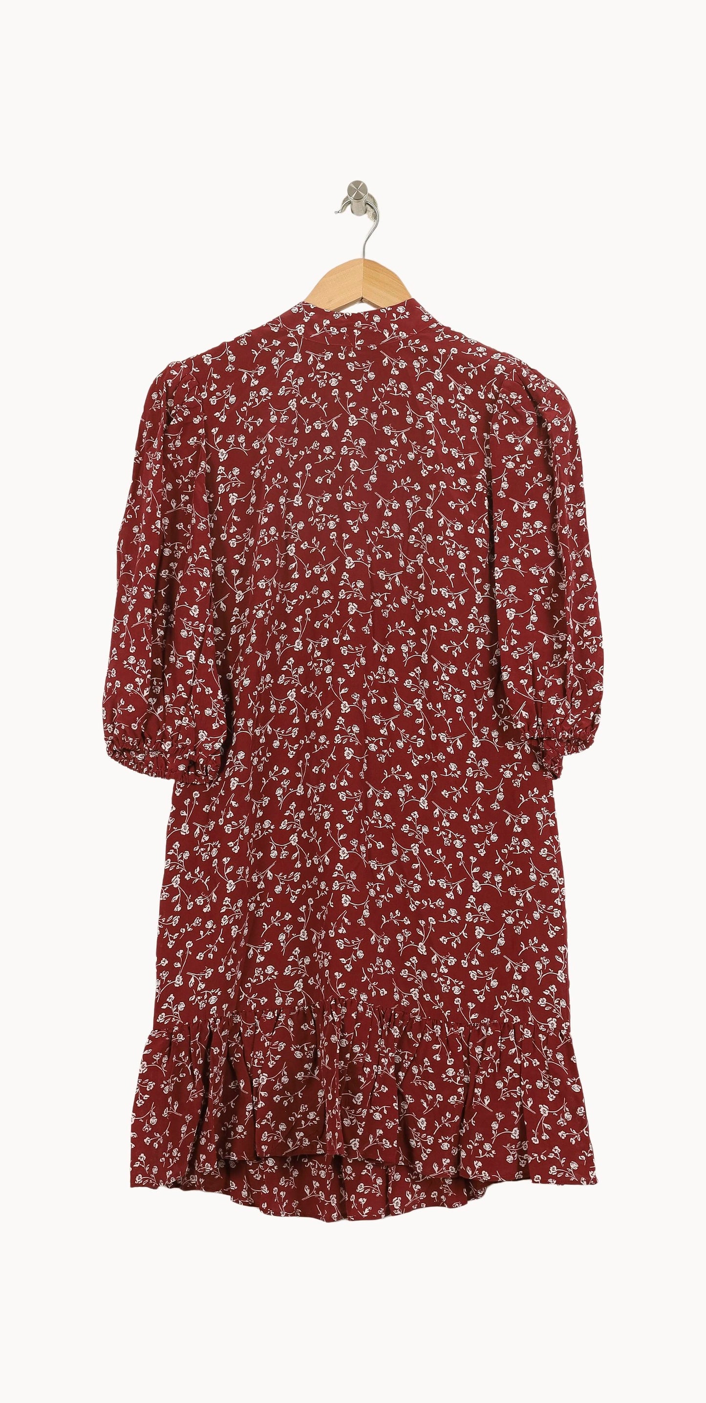 Robe Mi-Longue Bordeaux et Blanche - Taille S/36