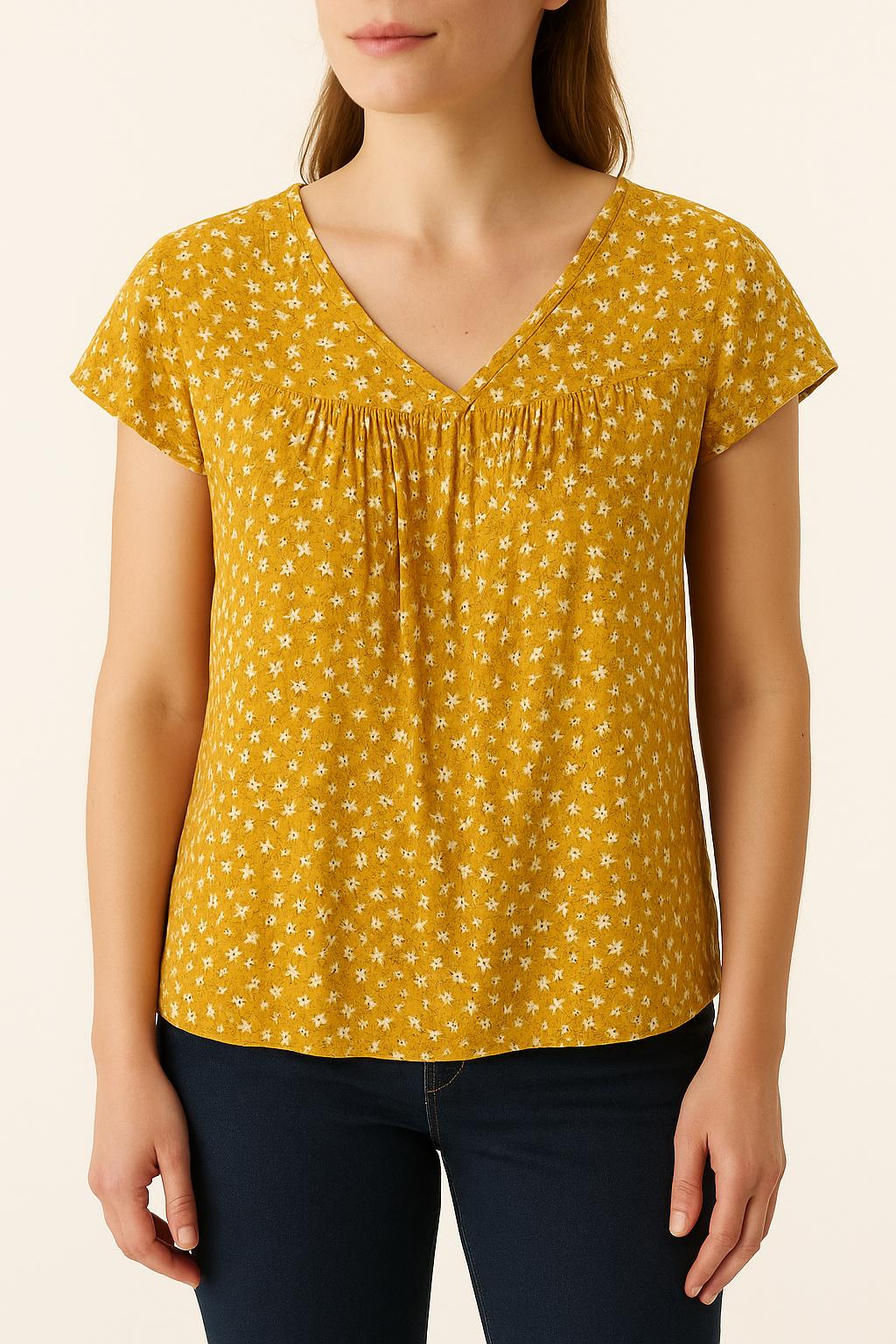 Blouse Jaune et Blanche - Taille M/38