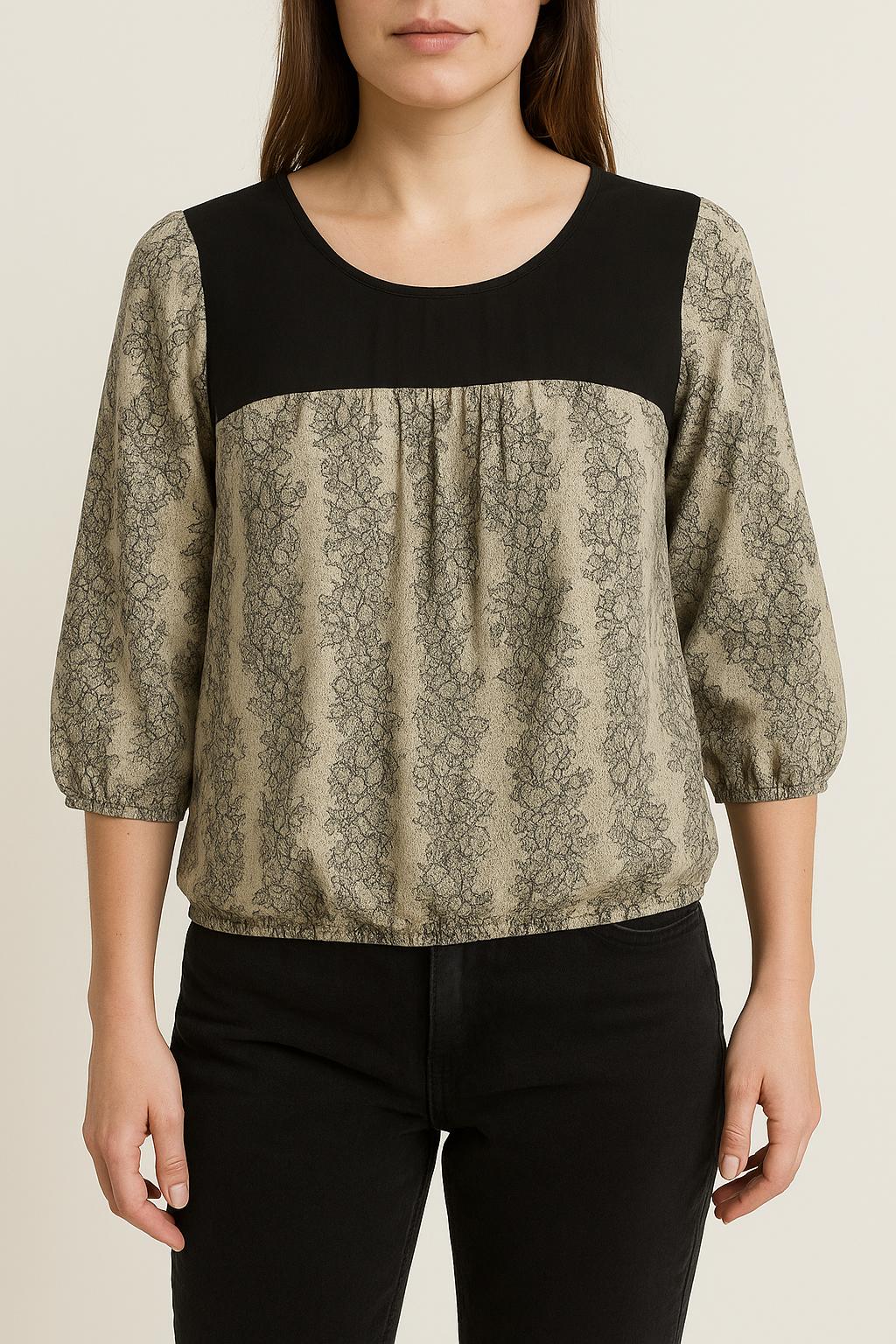 Blouse Grise et Noire - Taille S/36