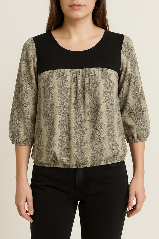 Blouse Grise et Noire - Taille S/36