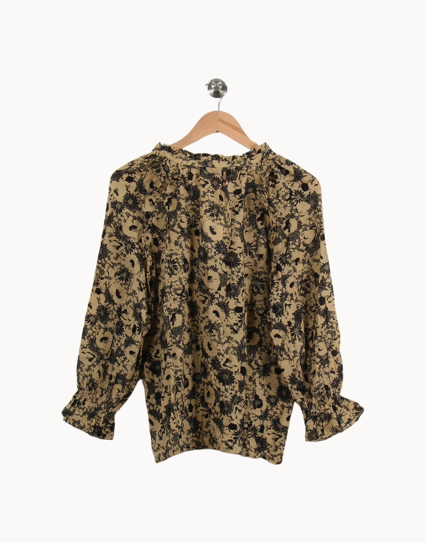 Blouse Beige et Noire - Taille M/38