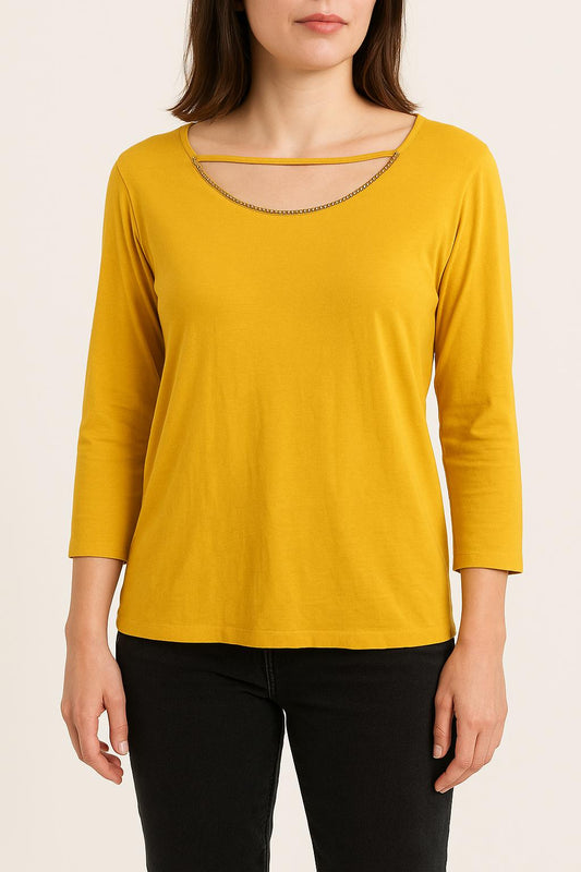 Tee-shirt manches longues Jaune - Taille S/36