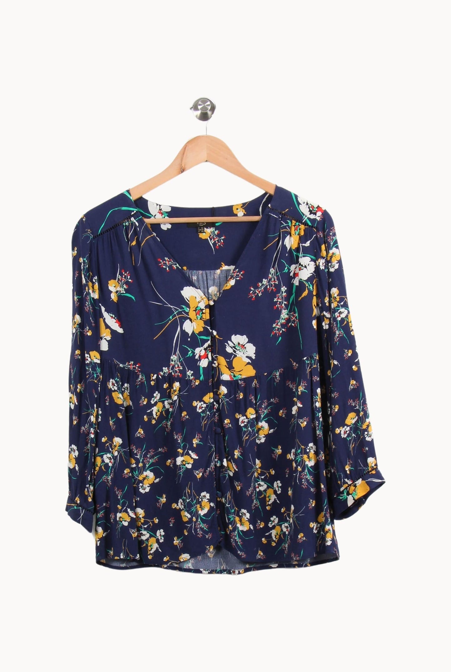 Blouse Fleurie Bleu et Jaune - Taille XL/42