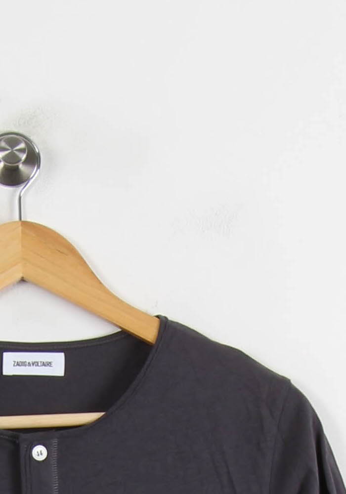 Tee-shirt Henley Bleu - Taille XS/34