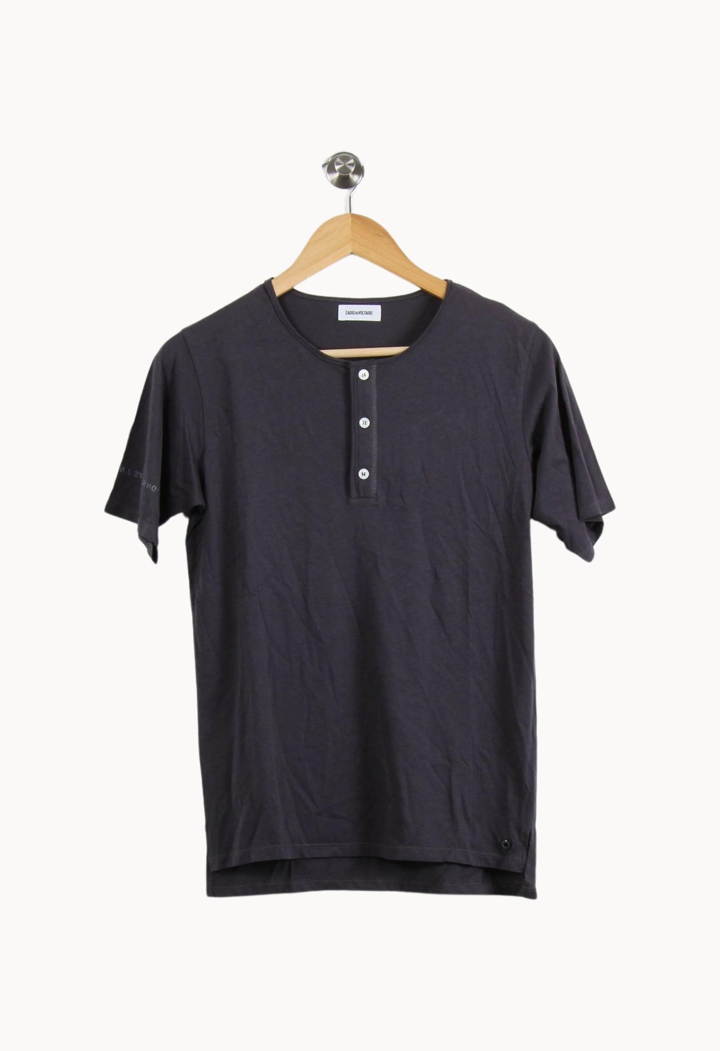 Tee-shirt Henley Bleu - Taille XS/34