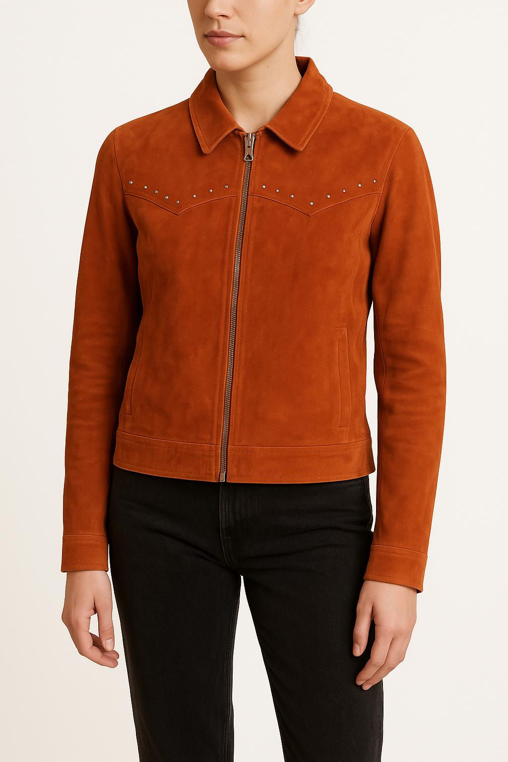 Gilet et daim orange - Taille M/38