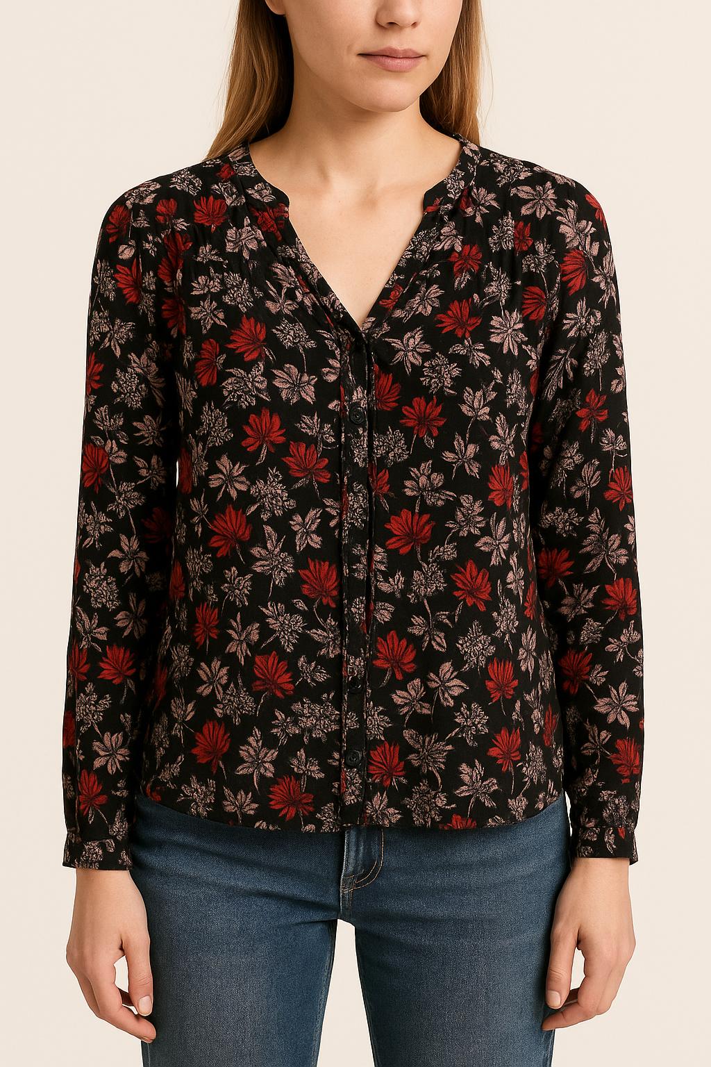 Blouse Noire et Rouge - Taille XS/34
