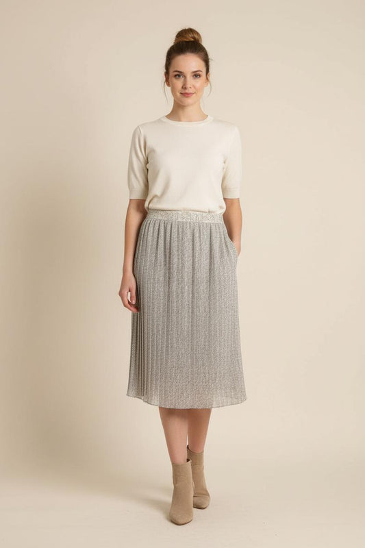 Jupe Midi Grise et Blanche - Taille M/38