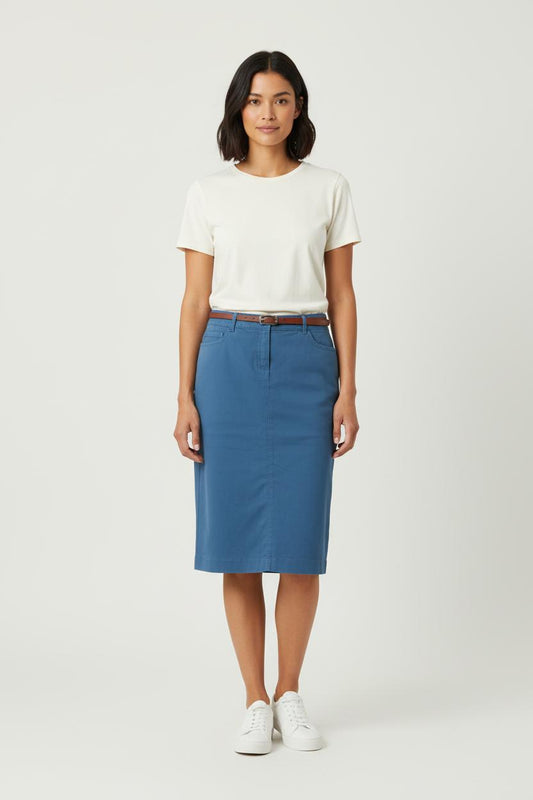 Jupe Droite Bleue - Taille L/40