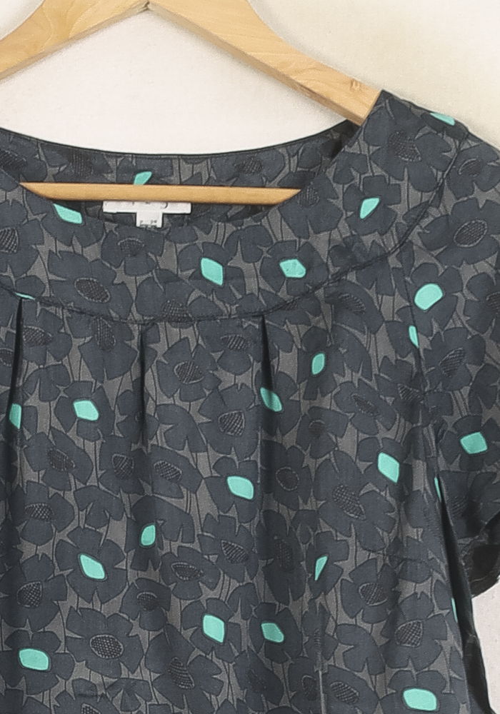 Blouse Gris et Vert - Taille M/38