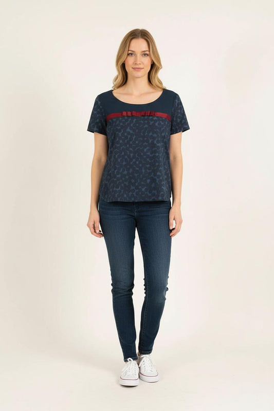 Blouse Bleu et Rouge - Taille L/40