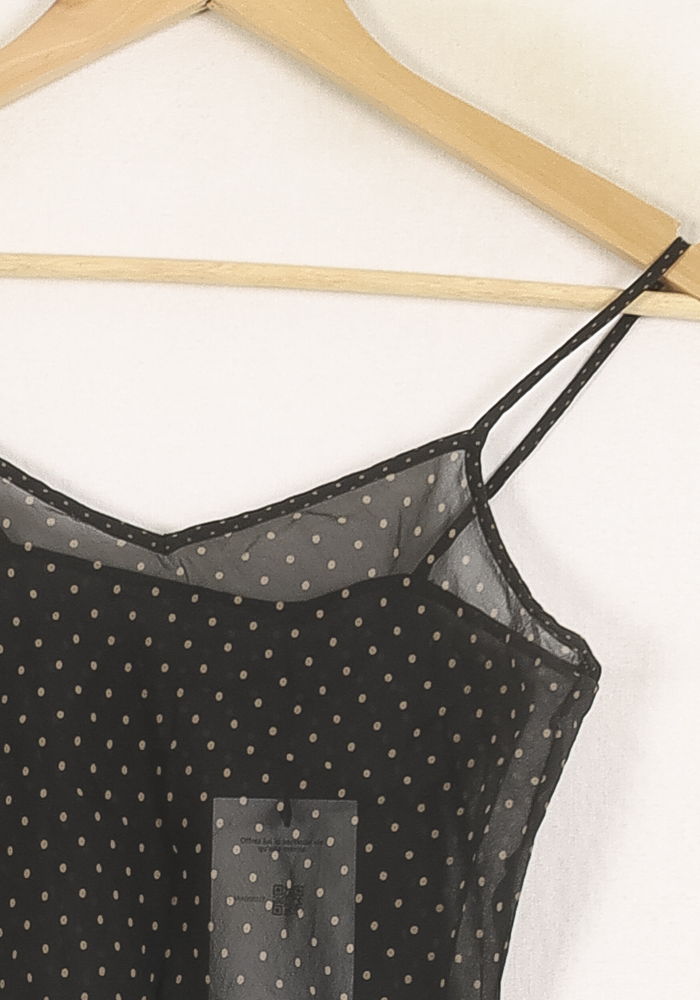 Débardeur Noir à Pois Beiges - Taille S/36