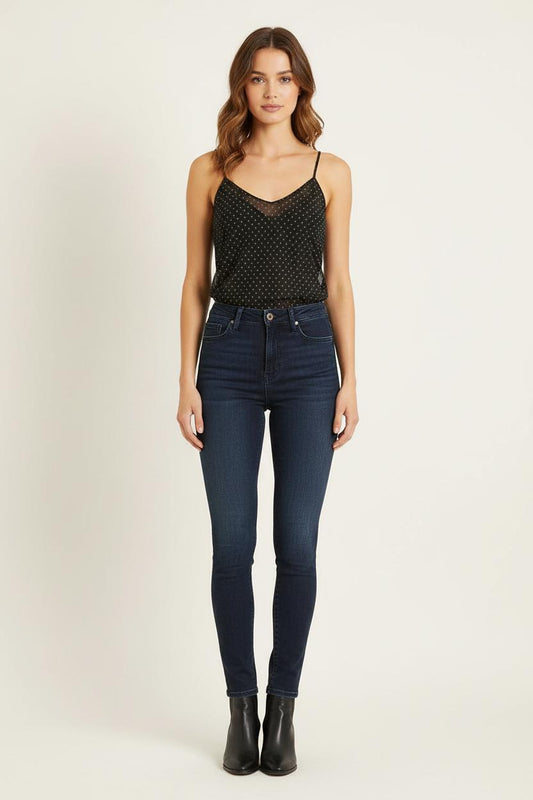 Débardeur Noir à Pois Beiges - Taille S/36