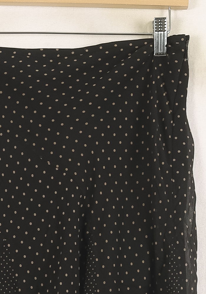 Jupe Longue Noire à Pois Beiges - Taille M/38