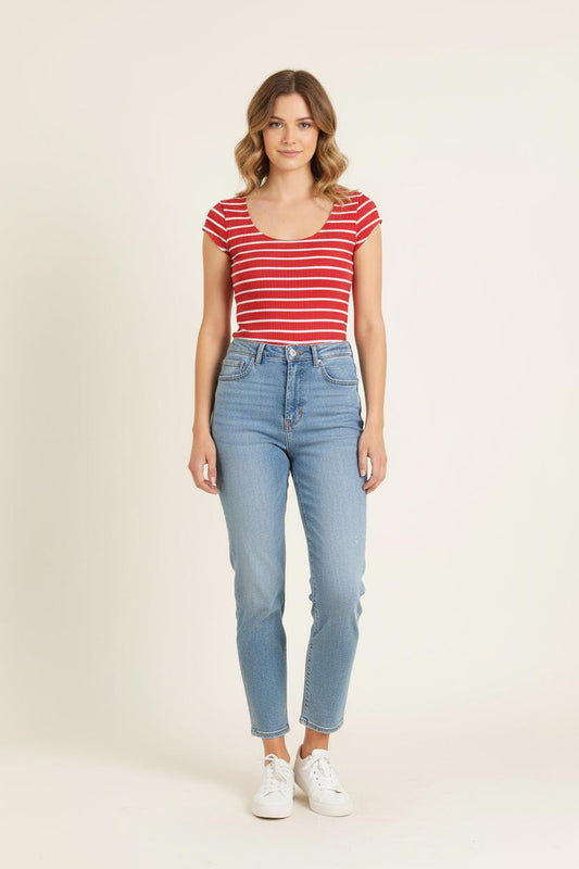 T-shirt Rouge et Blanc - Taille L/40