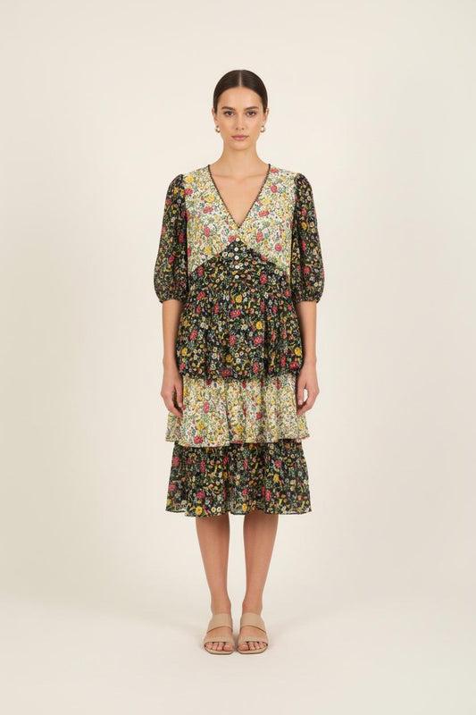 Robe Midi Multicolore - Taille M/38