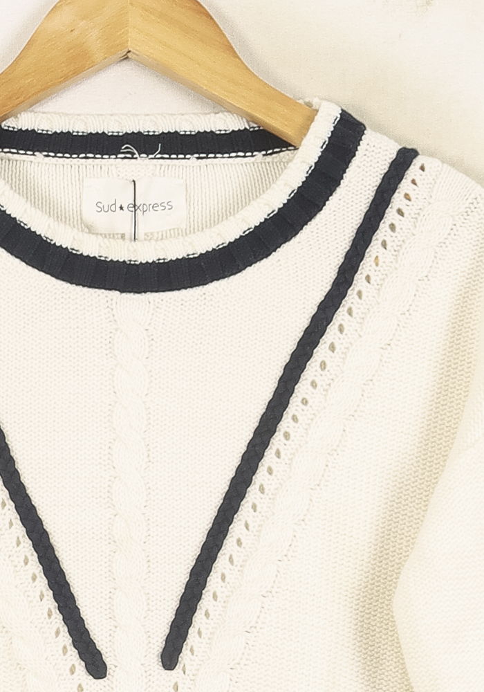 Pull Blanc et Noir - Taille S/36