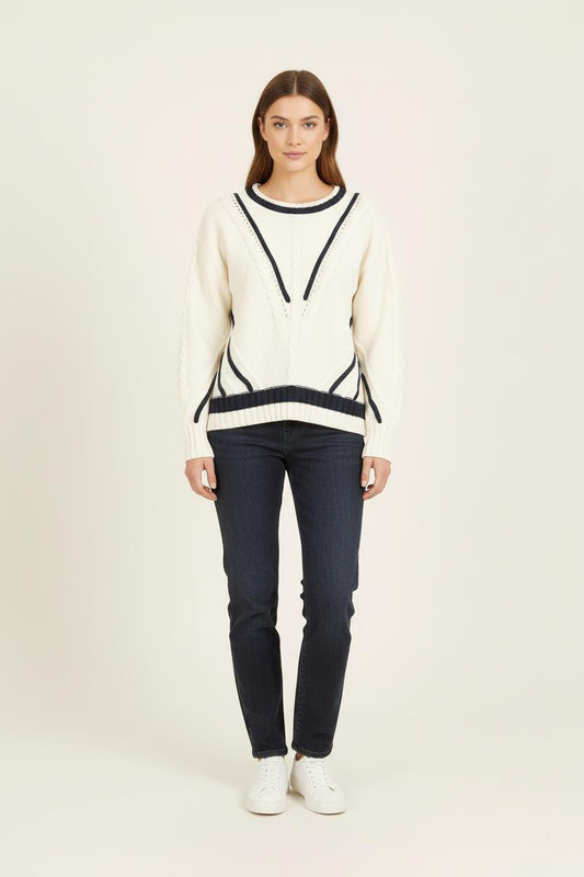 Pull Blanc et Noir - Taille S/36