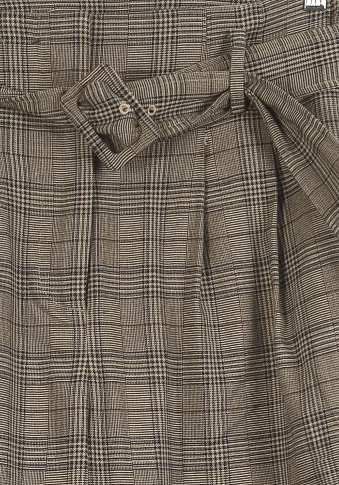 Pantalon Large Beige à Carreaux - Taille L/40