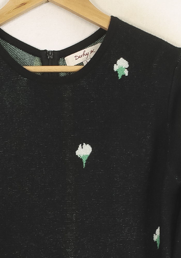 Robe Fleurie Noire - Taille L/40