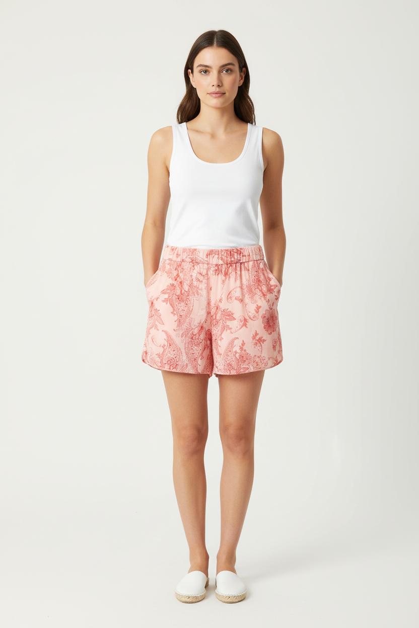 Short Imprimé Rouge - Taille L/40
